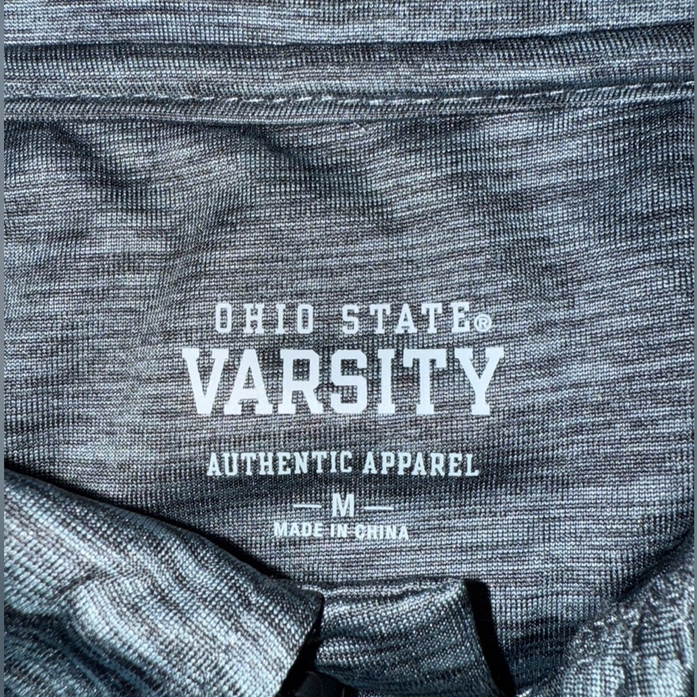 Ohio State Buckeyes Varsity Polo Shirt | Men’s Size M |Gray Heather Short Sleeve - Picture 8 of 11